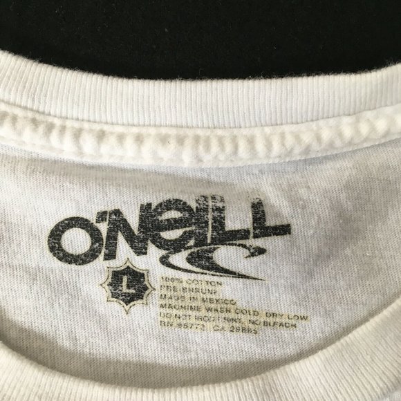 #87 O'Neill Co Short Sleeve White T-Shirt Men's L Crew-Neck Standard Fit Cotton - Picture 5 of 7